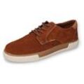 Sneaker CAMEL ACTIVE, Herren, Gr. 41, braun (cognac), Veloursleder, casual, Schuhe, Schnürschuh, Freizeitschuh, Business Sneaker mit Schnürung