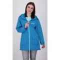 Regenmantel DEPROC ACTIVE "ROBSON LONG WOMEN", Damen, Gr. 36 (S), blau (petrol), 100% Polyester, casual, Langarm mit innenliegendem Gummizug, Mäntel, auch in Großen Größen erhältlich