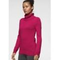 Rollkragenpullover KANGAROOS, Damen, Gr. 32/34 (XS), pink (pink, melange), Strick, Obermaterial: 60% Baumwolle, 40% Polyacryl, unifarben, meliert, casual, figurbetont hüftbedeckend, Langarm Rippbündchen, Pullover, in klassischer Form