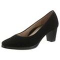 Pumps ARA "ORLY", Damen, Gr. 7 (40,5), schwarz (13436, 01 schwarz), Ziegenveloursleder, elegant, Schuhe, Abendschuh, Festtagsschuh,Trichterabsatz, mit kleinem Plateau