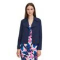 Jackenblazer BETTY & CO "Betty & Co Casual-Jacke mit Kragen", Damen, Gr. 44, blau (navy blau), Obermaterial: 61% Lyocell, 24% Polyester, 13% Viskose, 2% Elasthan. Futter: 100% Polyester., modisch, lässig geschnitten normal, Langarm, Blazer, Taschen