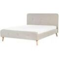 Bett mit Lattenrost Stoff RENNES 160 x 200 cm Hellbeige