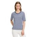 Kurzarmshirt BETTY BARCLAY "Betty Barclay Basic Shirt mit Streifen", Damen, Gr. 36, blau (dunkelblau, weiß), Jersey, Obermaterial: 95% Baumwolle, 5% Elasthan., casual, tailliert normal, Rundhals, Halbarm, Shirts, Material