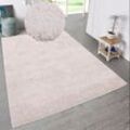 Hochflor-Teppich MY HOME "Malin" Gr. 7, beige (creme), B:240cm H:43mm L:320cm, Kunstfaser, Teppiche, Shaggy in Uni-Farben, einfarbig, leicht glänzend, besonders weich