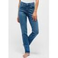 Slim-fit-Jeans ANGELS "Cici", Damen, Gr. 36, Länge 32, blau (mid blau used), Denim/Jeans, Obermaterial: 93% Baumwolle, 5% Polyester, 2% Elasthan, casual, slim fit, Jeans