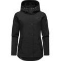 Softshelljacke RAGWEAR "Margge Shell", Damen, Gr. L (40), schwarz, Obermaterial: 100% Polyester; Innenfutter: 100% Polyester, sportlich, tailliert hüftbedeckend, hoch geschlossener Ausschnitt, Langarm Ärmel ohne Ärmelschlitz normaler Saum, Jacken, wasserdichte Damen Übergangsjacke mit großer Kapuze