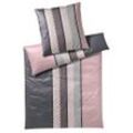 Joop! Bettwäsche Cornflower Stripes , Anthrazit, Rosa , Textil , Streifen , 135x200 cm , Textiles Vertrauen - Oeko-Tex® , pflegeleicht,