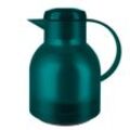 Emsa Isolierkanne Samba , Türkis , Kunststoff , 1,0 L , Tragegriff, Ausgießer, Vakuum, 100% dicht, abnehmbarer Deckel, Schraubverschluss, hält warm,