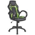 Carryhome Gamingstuhl , Grün, Schwarz , Metall, Kunststoff, Textil , Drehkreuz , 61x110-120x63 cm , Kinder- & Jugendzimmer, Jugendmöbel, Gamingstühle