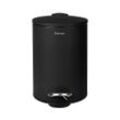 Blomus Treteimer Tubo , Schwarz , Kunststoff , 3 L , 24 cm , Badaccessoires, Waschplatzzubehör, Kosmetik- & Abfalleimer
