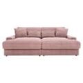 Carryhome Bigsofa , Altrosa , Textil , 3-Sitzer , Füllung: Schaumstoff, Silikon,Schaumstoff, Silikon,Schaumstoff, Silikon , 230x85x190 cm ,