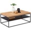 Novel Couchtisch , Schwarz, Eiche , Holz, Metall , Eiche , massiv , rechteckig , 60x40x100 cm , Wohnzimmer, Wohnzimmertische, Couchtische,