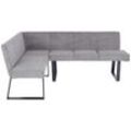 Mid.you Eckbank , Grau , Metall, Textil , 5-Sitzer , L-Form , 190x150 cm , Esszimmer, Bänke, Eckbänke