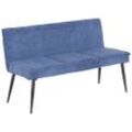 Mid.you Sitzbank , Blau, Braun , Metall, Textil , 2-Sitzer , 140x83x62 cm , Esszimmer, Bänke, Sitzbänke