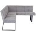 Mid.you Eckbank , Grau , Metall, Textil , 5-Sitzer , L-Form , 190x150 cm , Esszimmer, Bänke, Eckbänke