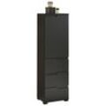 Mid.you Midischrank , Schwarz , Holzwerkstoff , 1 Fächer , 3 Schubladen , 40x134x32 cm , Made in EU , stehend , Badezimmer, Badmöbelsets & -serien,