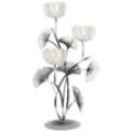 Ambia Home Teelichthalter , Klar, Silber , Metall, Glas , 23.5x45x18.5 cm , zum Stellen , Dekoration, Windlichter & Laternen, Kerzenhalter