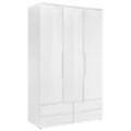 Mid.you Drehtürenschrank , Weiß Hochglanz , 4 Fächer , 4 Schubladen , 126x208x57 cm , Blauer Engel, BQ - Bündnis für Qualität, Made in Germany ,