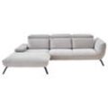 Moderano Ecksofa , Hellgrau , Textil , 3-Sitzer , Eckteil, Ottomane links, L-Form , 301x196 cm , Stoffauswahl, Sitzqualitäten, seitenverkehrt
