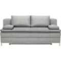 Novel Boxspringsofa Centa , Hellgrau , Textil , Uni , 2-Sitzer , Füllung: Schaumstoff , 200x93x107 cm , Stoffauswahl, Schlafen auf Sitzhöhe ,