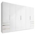 Mid.you Drehtürenschrank Wimex Level 36A , Weiß , Holzwerkstoff , 3 Fächer , 6 Schubladen , 300x216x58 cm , BQ - Bündnis für Qualität, Made in