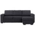 Carryhome Ecksofa , Anthrazit , Textil , Uni , 3-Sitzer , Ottomane rechts, seitenverkehrt montierbar, L-Form , 244x157 cm , Schlafen auf Sitzhöhe,