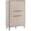 Livetastic Highboard , Schwarz, Sand , Metall , 4 Fächer , 2 Schubladen , 90x140x38 cm , Wohnzimmer, Kommoden & Sideboards, Highboards