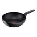 Tefal Wokpfanne Hard Titanium PRO , Schwarz , Metall , rund , backofengeeignet, antihaftbeschichtet, PFOA-frei , Kochen, Pfannen, Woks