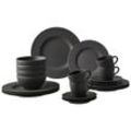 Villeroy & Boch Kombiservice Manufacture Rock , Schwarz , Keramik , 20-teilig , 38.5x25.5x35.8 cm , Essen & Trinken, Geschirr, Geschirr-Sets,