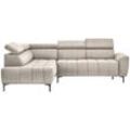 Stylife Ecksofa , Beige , Textil , 3-4-Sitzer , Ottomane links, L-Form , 261x191 cm , Typenauswahl, Stoffauswahl, seitenverkehrt erhältlich, Hocker