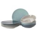 Thomas Tafelservice Loft Colour , Grau, Hellblau, Blaugrau , Keramik , 12-teilig , robust , Essen & Trinken, Geschirr, Geschirr-Sets, Tafelservice