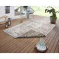 Teppich NORTHRUGS "BIRI Wendeteppich", weiß (linen weiß), B:240cm H:5mm L:340cm, Polypropylen (PP), Teppiche, In-& Outdoor, Wetterfest, Balkon, Läufer, Wohnzimmer, Wasserfest, Boho