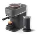 PHILIPS BARISTINA Espressomaschine "BAR303/60 mit Mahlwerk für ganze Bohnen, Milchaufschäumer inkl.", grau (schwarzgrau), 1 Tasse(n), Kaffeemaschinen, 16 bar Pumpendruck, Schwarzgrau