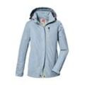 Funktionsjacke KILLTEC "KOS 365 WMN JCKT", Damen, Gr. 38, blau (hellblau), Oberstoff: 100% Polyester, Futter: 100% Polyester, sportlich, Jacken, Wasser- und winddicht, verstellbare Kapuze, PFAS-frei imprägniert