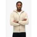 Kapuzensweatjacke SUPERDRY "ESSENTIAL LOGO ZIP HOODIE HB", Herren, Gr. L, beige (light stone beige), angeraute Sweatware, Obermaterial: 80% Baumwolle, 20% Polyester, unifarben, modisch, slim fit, Langarm Rippbündchen, Sweatjacken