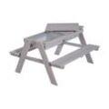 roba Kinder-Outdoor-Sitzgruppe »Picknick for 4« - Grau - Massivholz