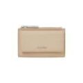 Geldbörse CALVIN KLEIN "CK MUST ZIP FLAP CARDHOLDER_MONO", beige (natur), Polyester, Lederimitat, Basic, Kleinlederwaren, Geldbeutel, Damen-Portemonnaie