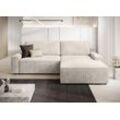 Ecksofa TRENDMANUFAKTUR "Challenge, Schlafsofa mit Bettkasten, Couch in L-Form, Breite 245 cm", beige (cannoli cream), B:246cm H:98cm T:168cm, 88% Polyester / 12% Nylon, Sofas, Recamiere beidseitig montierbar, auch in trendigem Cordstoff