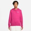 Kapuzensweatshirt NIKE SPORTSWEAR "CLUB FLEECE WOMEN'S PULLOVER HOODIE", Damen, Gr. S (34/36), rot (fireberry, weiß), Obermaterial: 80% Baumwolle, 20% Polyester, sportlich, Langarm, Sweatshirts