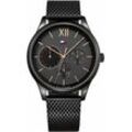 Multifunktionsuhr TOMMY HILFIGER "SOPHISTICATED SPORT", schwarz, Armbanduhren, Herren, Quarzuhr, Armbanduhr, Herrenuhr, Datum, Edelstahlarmband