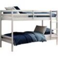 Etagenbett LÜTTENHÜTT "Mora Bett Kinderbett Leiterbett Stockbett Holzbett Bestseller", kiefer, weiß, weiß, B:100cm H:140cm L:208cm, Etagenbetten, Teilbares Etagenbett aus Massivholz - (B/T/H): 100/208/140 cm