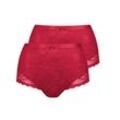 Taillenslip LISCA "2er Pack Damen Taillenslip Evelyn", Damen, Gr. 38, rot, Stoff, Obermaterial: 83% Polyamid PA. 17% Elasthan EL., Unterhosen