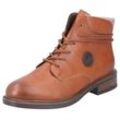 Schnürstiefelette RIEKER, Damen, Gr. 38, braun (cognac), Lederimitat, Filz, klassisch, Schuhe, Boots, Blockabsatz, mit schaftumspielender Schnürung