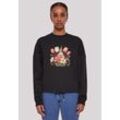 Sweatshirt F4NT4STIC "Rosa weißer Frühlingsblumenstrauß", Damen, Gr. L, schwarz, Obermaterial: 65% Baumwolle, 35% Polyester, casual, oversize, Rundhals, Langarm ohne Bündchen, Sweatshirts, Premium Qualität