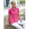 Poloshirt CASUAL LOOKS "Poloshirt", Damen, Gr. 36, pink (fuchsia), 95% Baumwolle, 5% Elasthan, unifarben, V-Ausschnitt, Kurzarm, Shirts