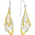 Paar Ohrhänger FIRETTI "Schmuck Geschenk Silber 925 Ohrschmuck Ohrringe Flügel Bicolor", silber (gelbgoldfarben, silberfarben), Ohrringe, Damen, Silber 925 (Sterlingsilber)