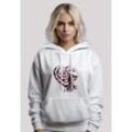 Kapuzenpullover F4NT4STIC "Süße Süßigkeiten Herzform Liebe", Damen, Gr. L, weiß, Obermaterial: 65% Baumwolle, 35% Polyester, casual, relaxed fit, Langarm, Pullover, Premium Qualität