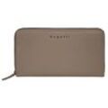Geldbörse BUGATTI "MIRA", grau (taupe), Leder, unifarben, leicht glänzend, casual, Kleinlederwaren, echt Leder
