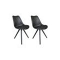 byLIVING Esszimmerstuhl KIRA, 2-er Set, Kunstleder schwarz, Gestell schwarz
