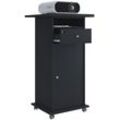 Media-Board VCM "VCM Holz Standschreibtisch ideal für Beamer oder Projektor mit Rollen und Tür Maße: H. 108 x B. 60 x T. 50 cm Pultfläche neigbar Schublade abschließbar - Neta" Gr. 60, schwarz, B:60cm H:108cm T:50cm, Sideboards